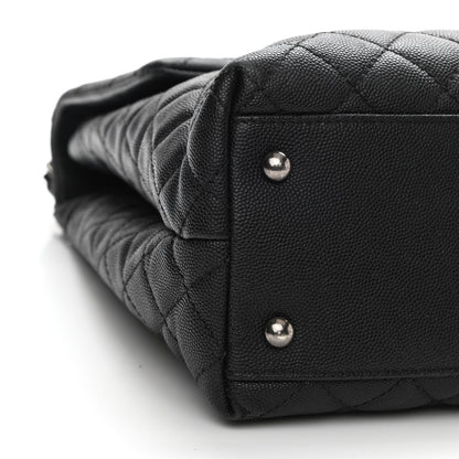 Chanel Caviar Liazard Quilted Large Coco Handle Flap Black 9 of 10
