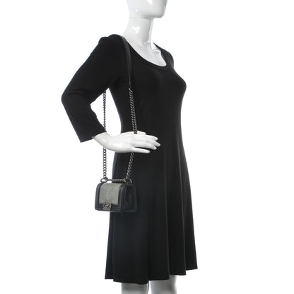 Chanel Galuchat Stingray Mini Boy Flap Black Silver 2 of 10