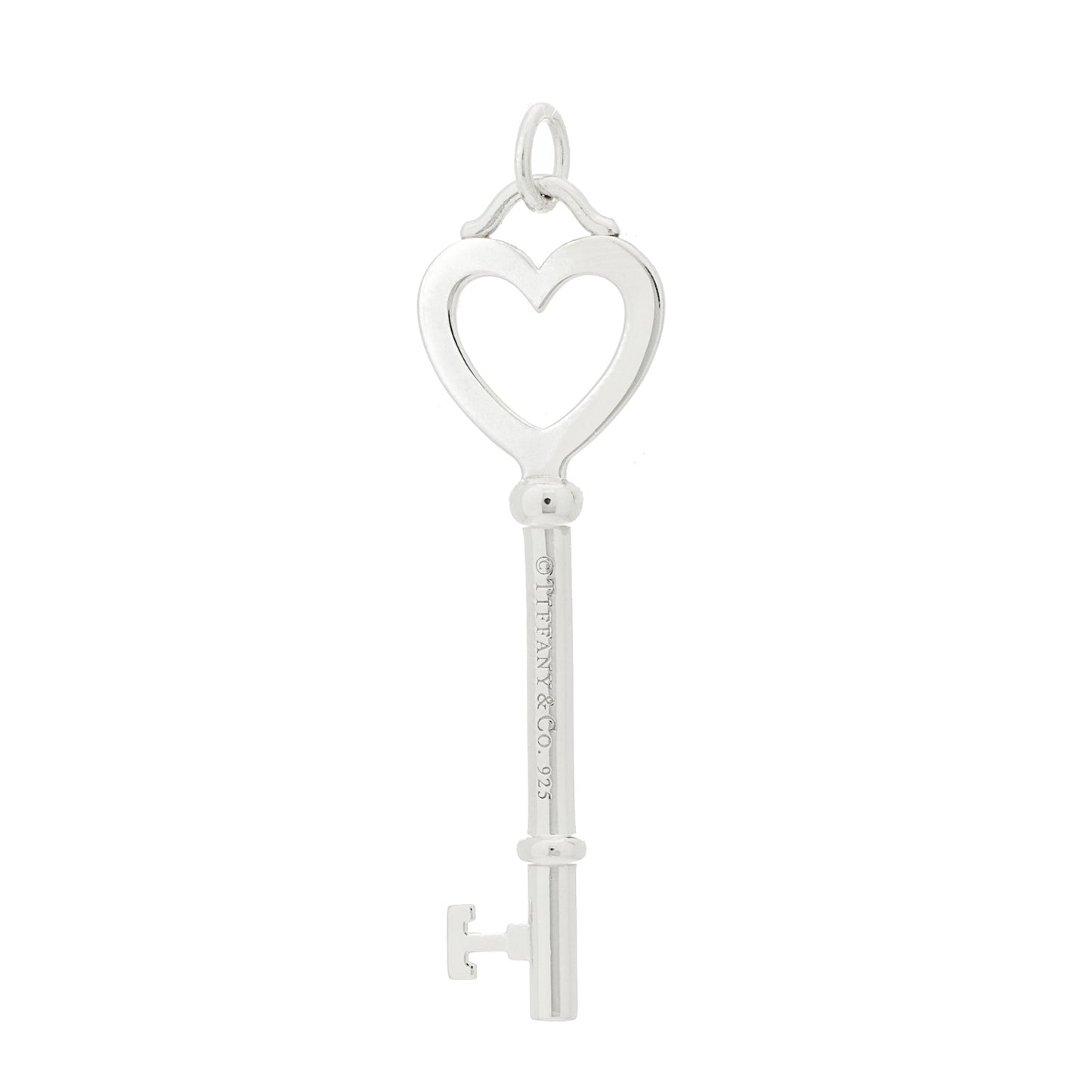 Sterling Silver Large Heart Key Pendant
