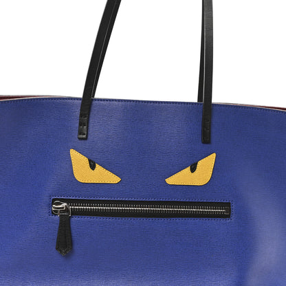 Fendi Vitello Elite Cuoio Monster Buggies Medium Roll Tote Zaffire Black Multicolor Lago 7 of 11