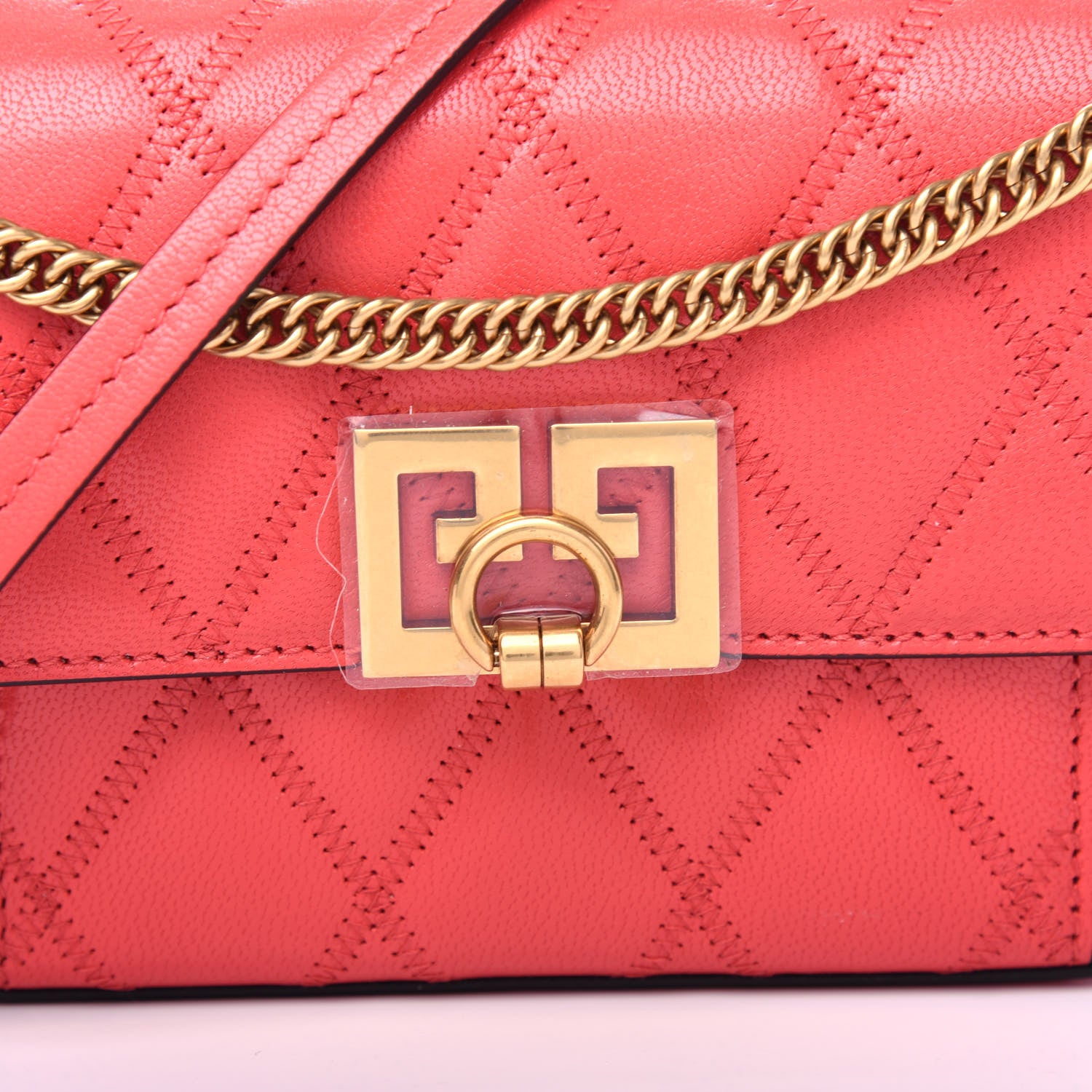 Givenchy Goatskin Quilted GV3 Mini Pocket Convertible Bag Vermillon 9 of 10