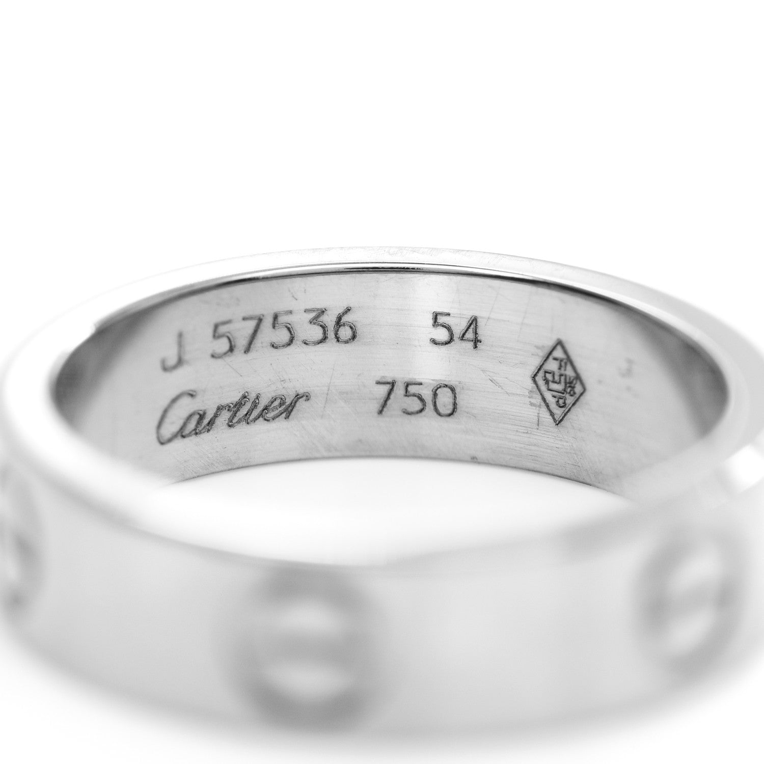 Cartier 18K White Gold 5.5mm LOVE Ring 54 6.75 4 of 4