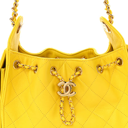 Chanel Caviar Quilted Mini Chanel 25 Handbag  Yellow 8 of 10