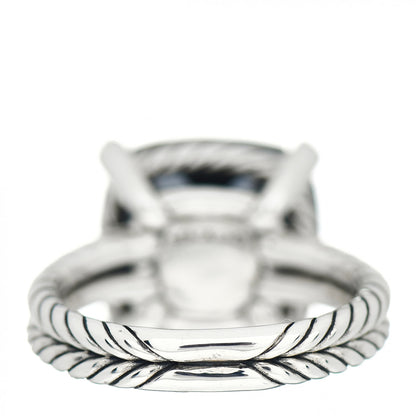 David Yurman Sterling Silver Diamond Green Orchid 14mm Chatelaine Ring 54 6.75 4 of 5