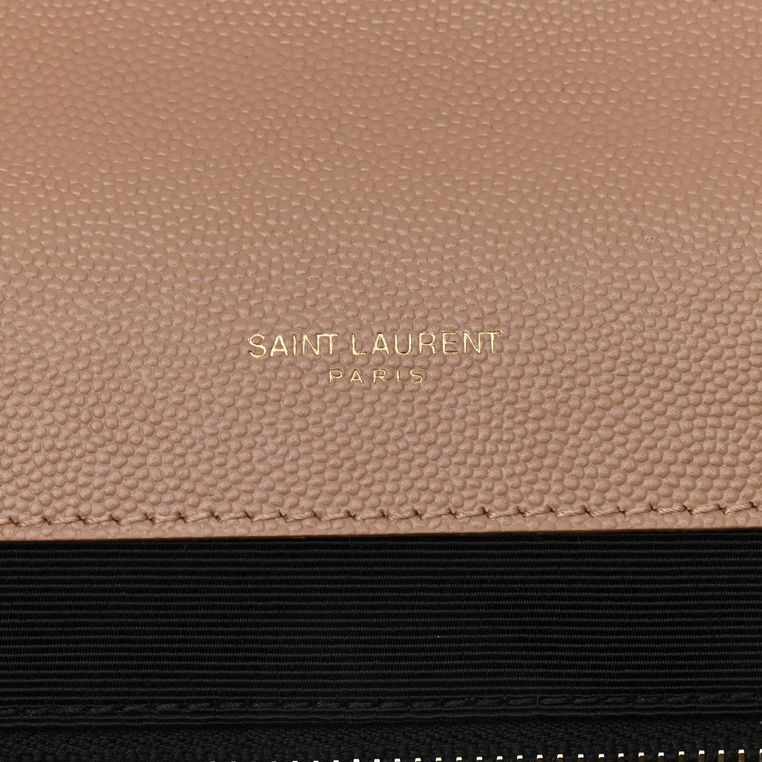 Saint Laurent Grain De Poudre Mixed Matelasse Large Triquilt Monogram Satchel Dark Beige 8 of 11