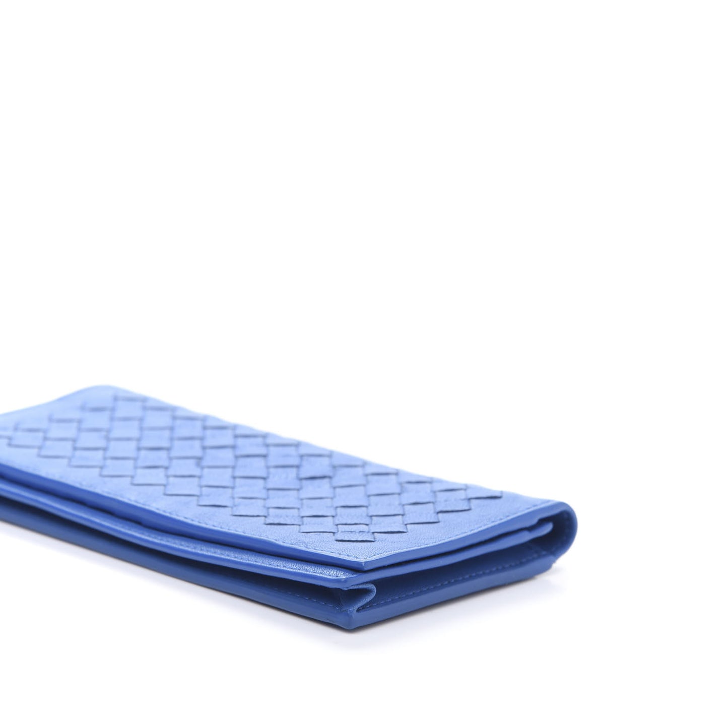 Nappa Intrecciato Long Bi-Fold Wallet Signal Blue