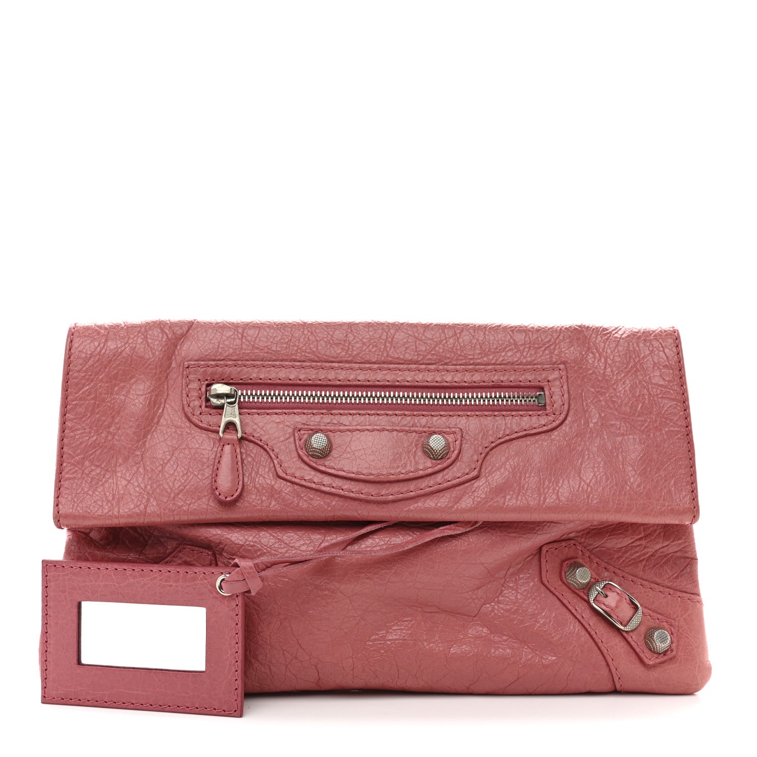 Balenciaga Agneau Giant 12 Silver Hardware Envelope Clutch Rose Bonbon 3 of 8