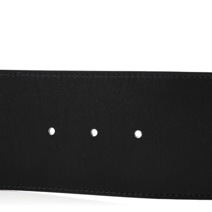 Gucci Moon Calfskin Pearl Double G 70mm Belt 85 34 Black Cream 3 of 5