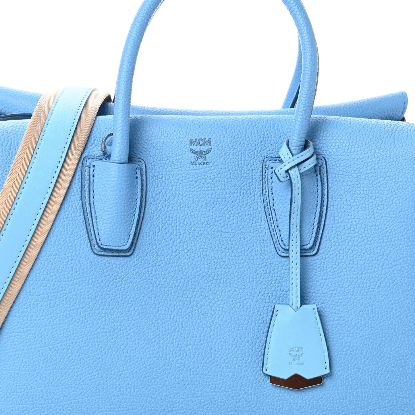 Grained Calfskin Medium Milla Tote Tile Blue