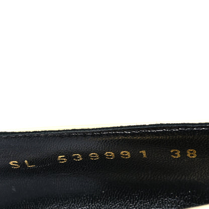 Saint Laurent Patent Calfskin Teddy High Vamp 105 Pumps 38 Porcellana 6 of 8