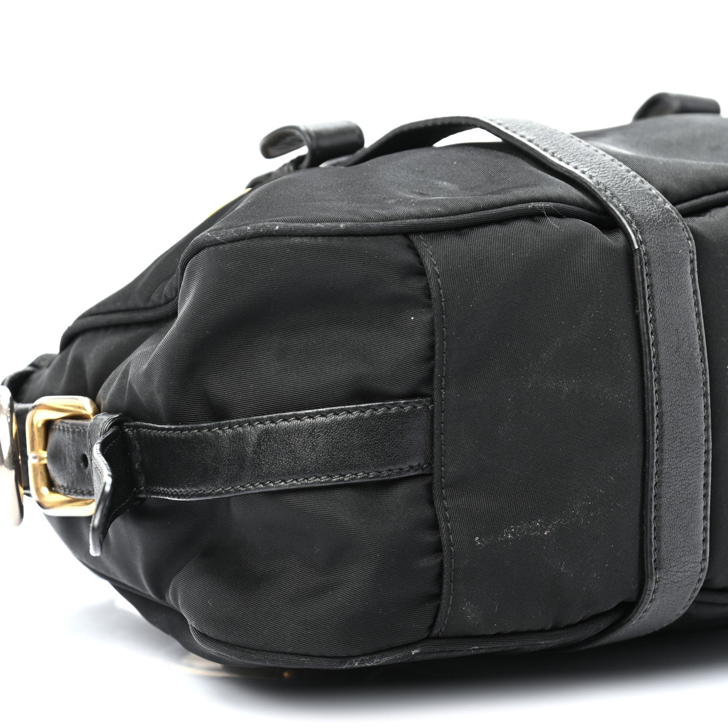 Prada Tessuto Nylon Soft Calfskin Shopping Satchel Black 7 of 8