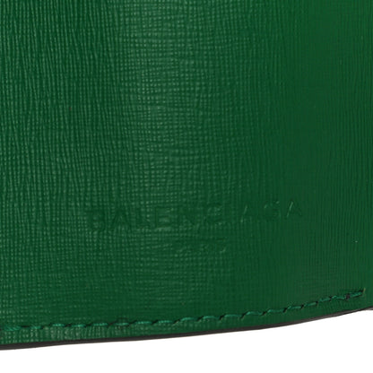 Balenciaga Striped Calfskin Logo Bi-Color Mini Wallet Grey Green 7 of 13