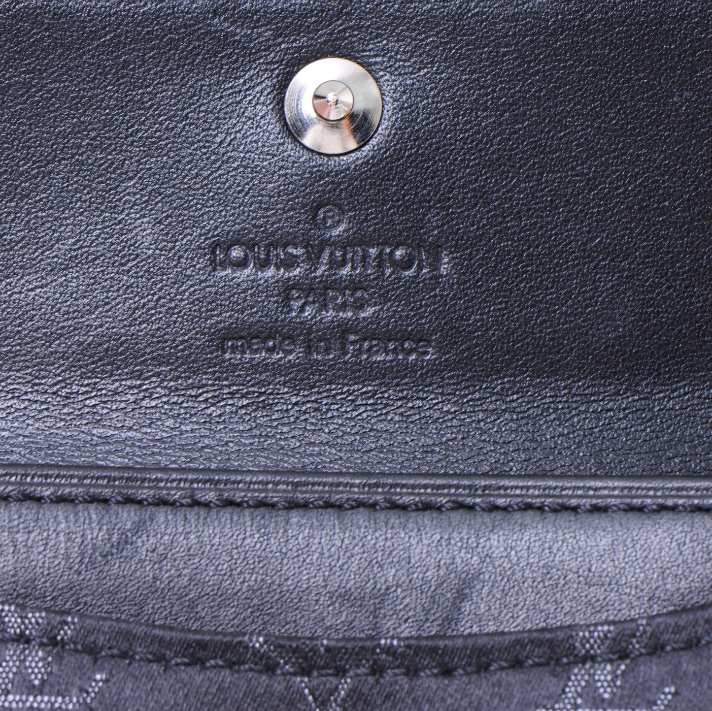 Satin Monogram Porte-Monnaie Snap Wallet Black