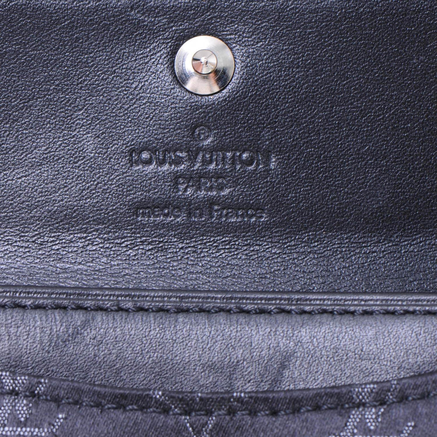 Louis Vuitton Satin Monogram Porte-Monnaie Snap Wallet Black 3 of 5