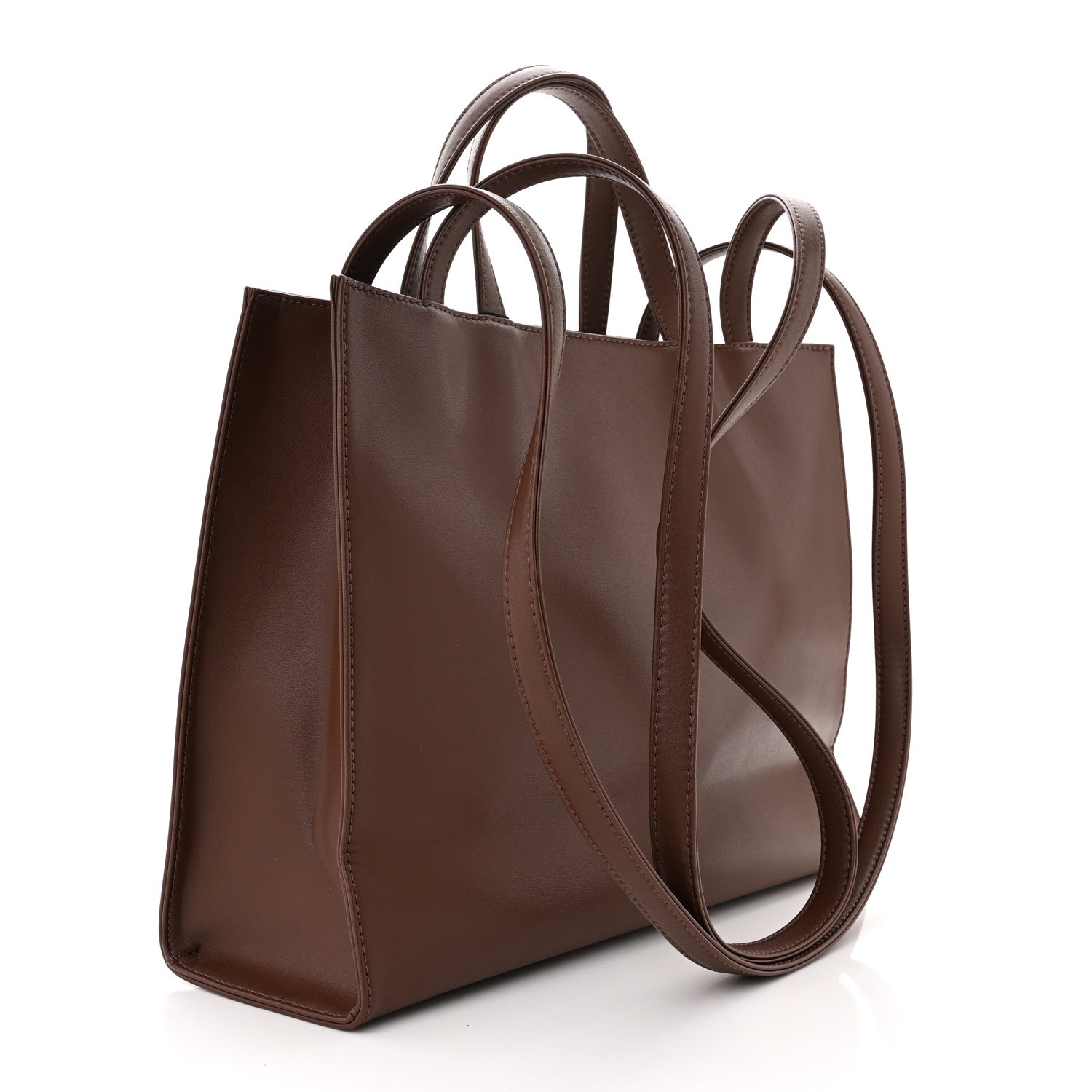 Telfar Vegan Leather Medium Shopping Bag Chocolate 3 of 10