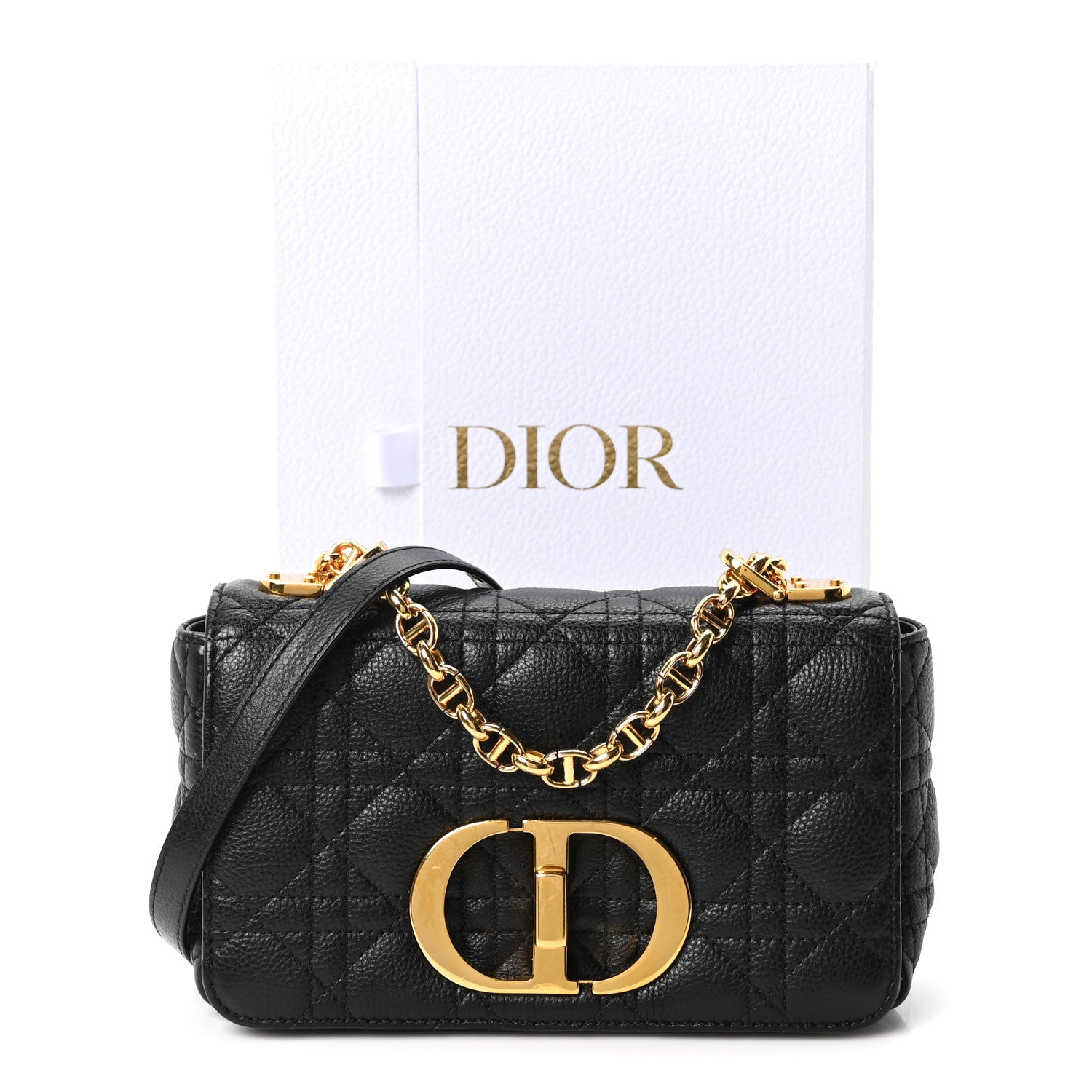 Christian Dior Calfskin Cannage Small Caro Bag Black 10 of 10