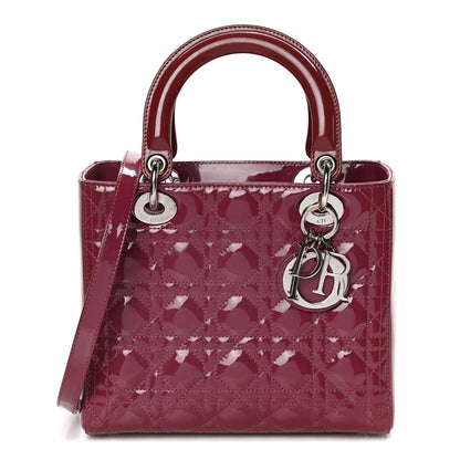 Christian Dior Patent Cannage Medium Lady Dior Dark Pink 1 of 15