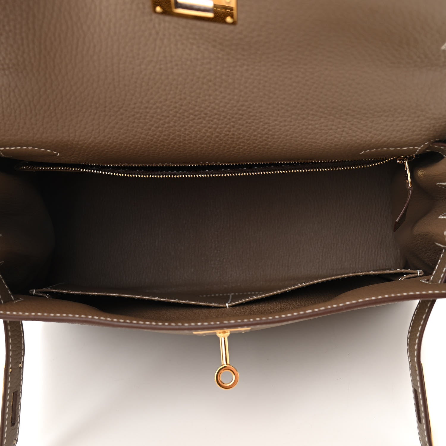 Hermes Togo Kelly Retourne 28 Etoupe 5 of 11