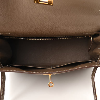 Hermes Togo Kelly Retourne 28 Etoupe 5 of 11