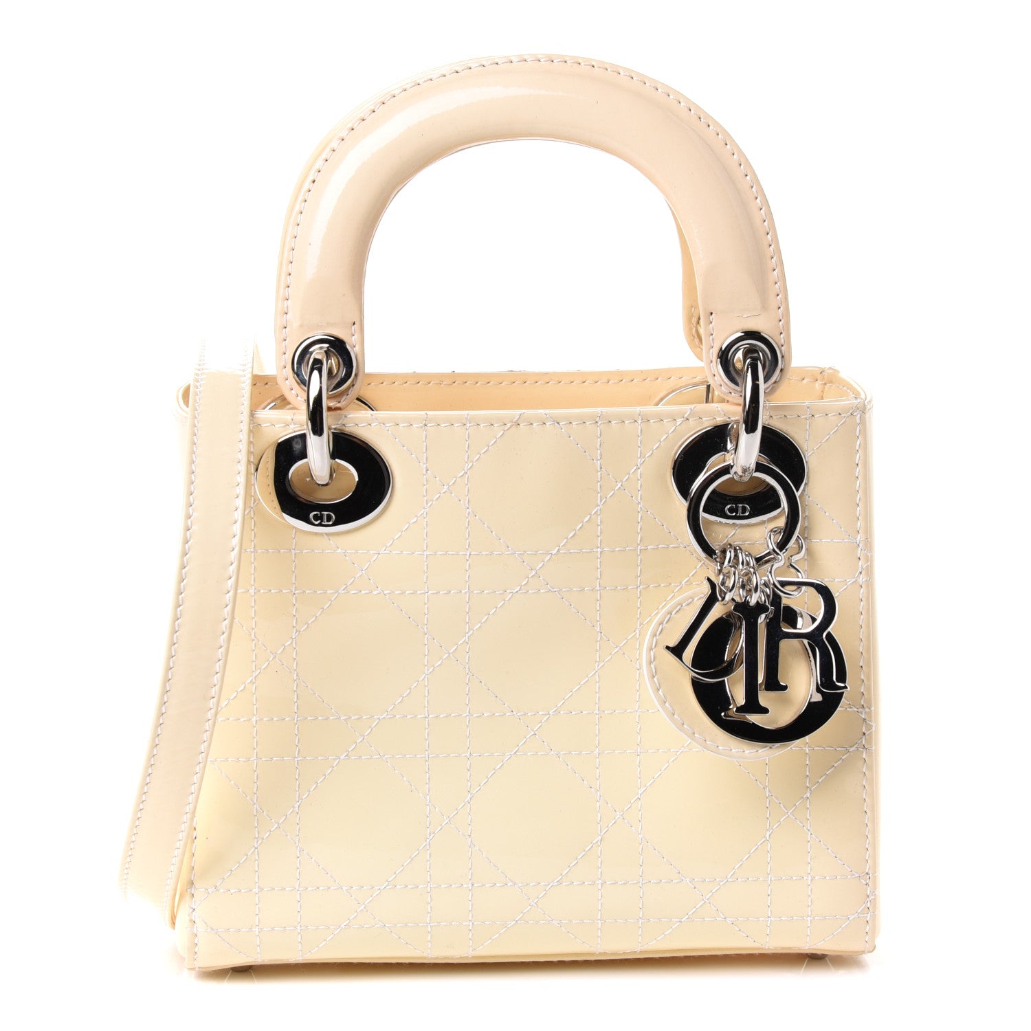 Christian Dior Patent Cannage Mini Lady Dior Ivory 1 of 4
