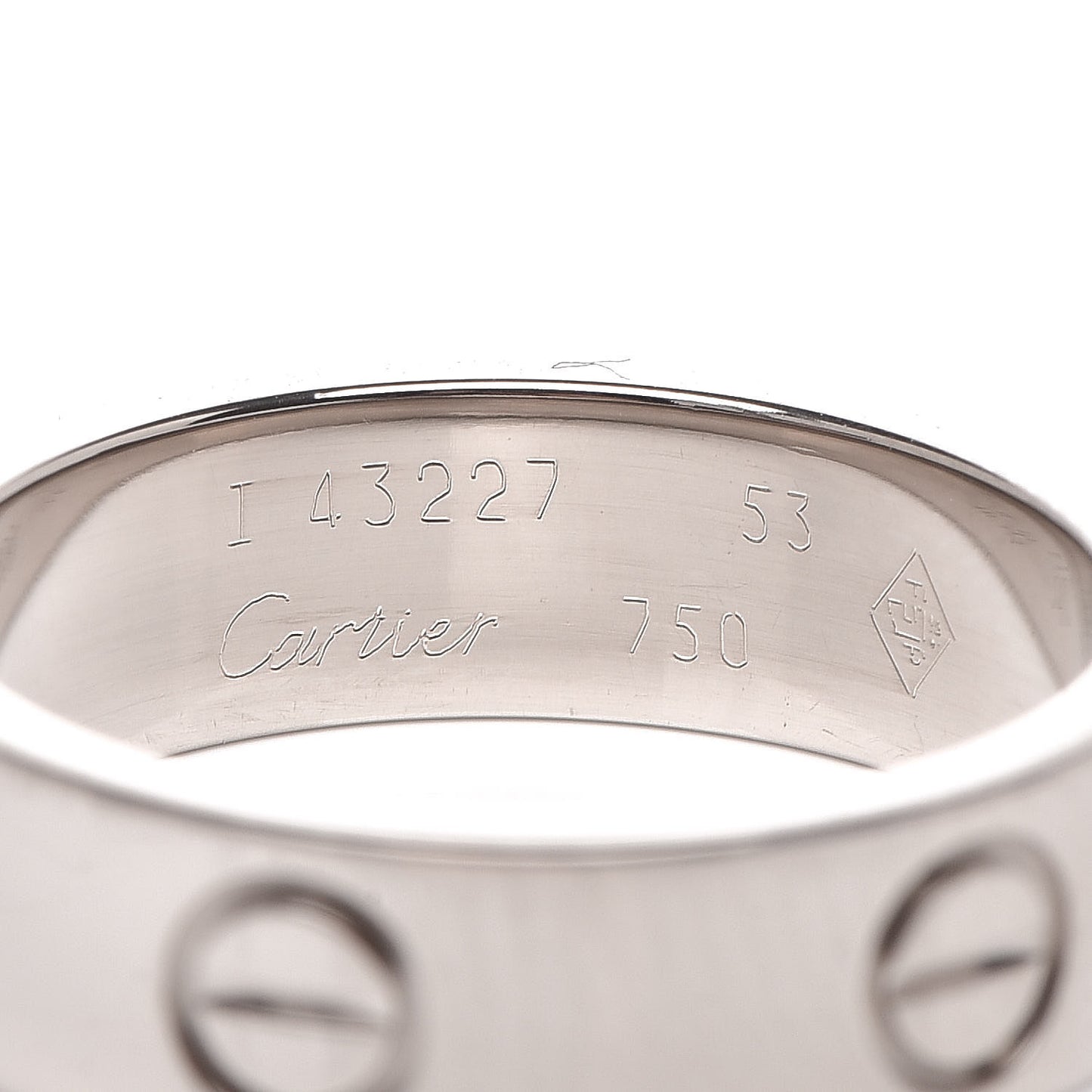 18K White Gold 5.5mm LOVE Ring 53 6.25