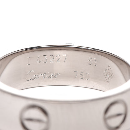 Cartier 18K White Gold 5.5mm LOVE Ring 53 6.25 4 of 4