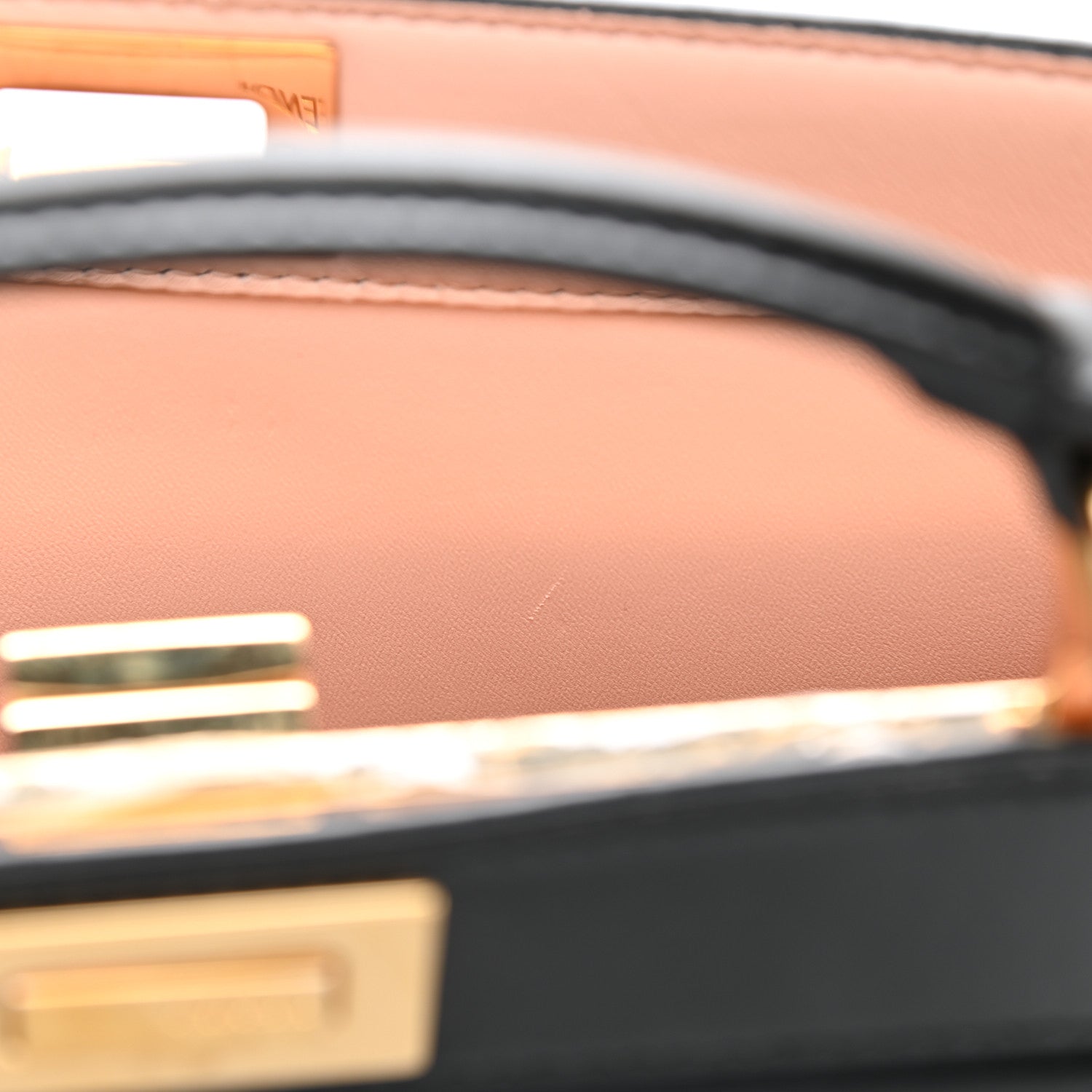 Fendi Vitello King Luxor Shiny Nappa Medium Peekaboo I SEE U East West Satchel Black Light Rose 11 of 11