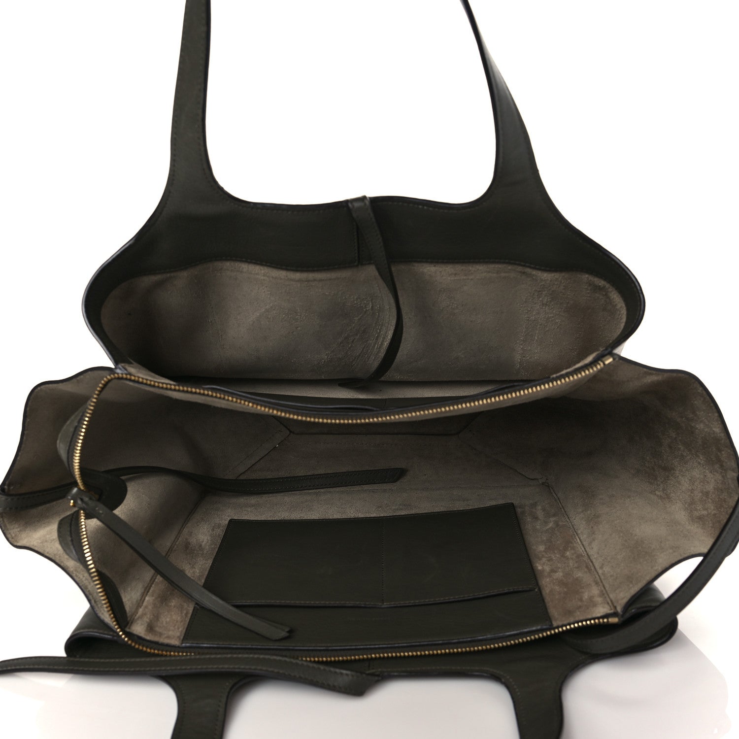 Celine Calfskin Medium Tri-Fold Shoulder Bag Dark Green 4 of 9