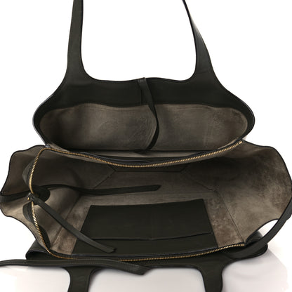 Celine Calfskin Medium Tri-Fold Shoulder Bag Dark Green 4 of 9