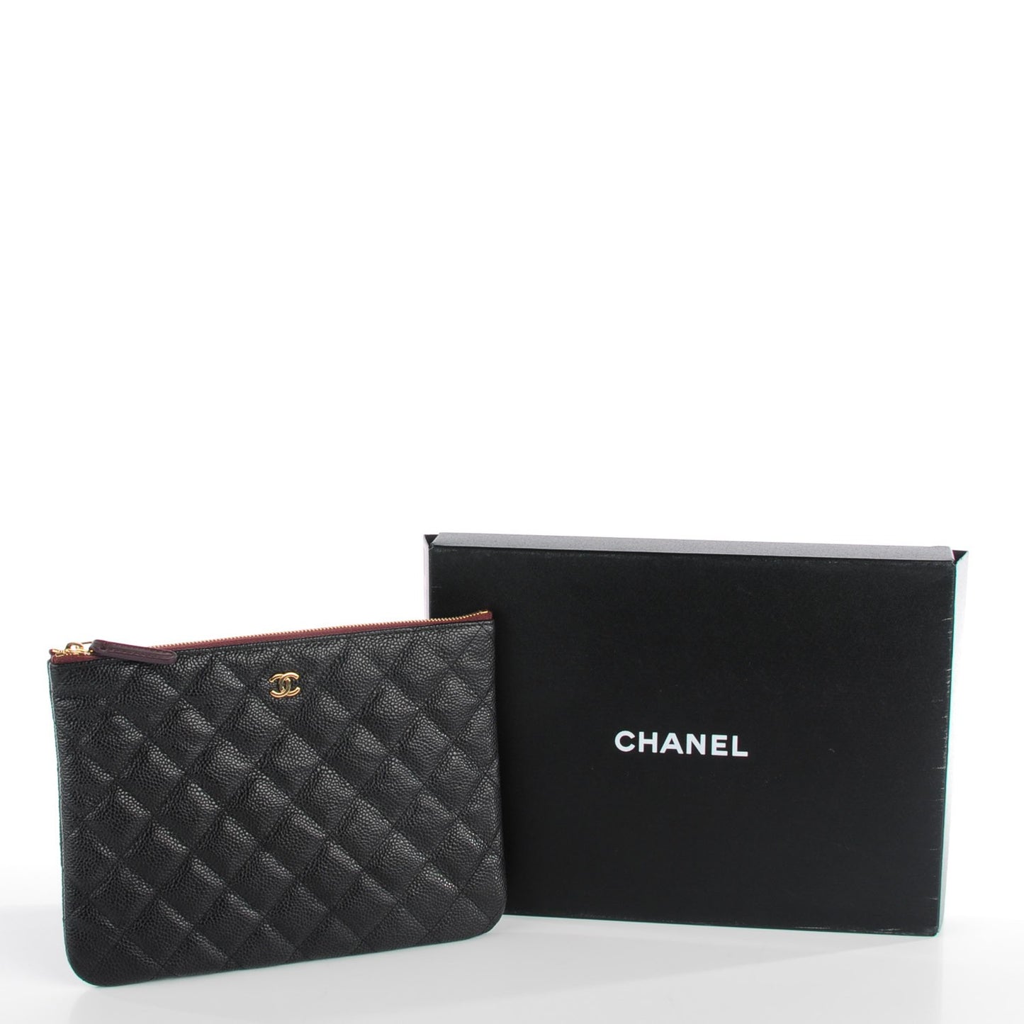 Caviar Quilted Medium Cosmetic Case Black