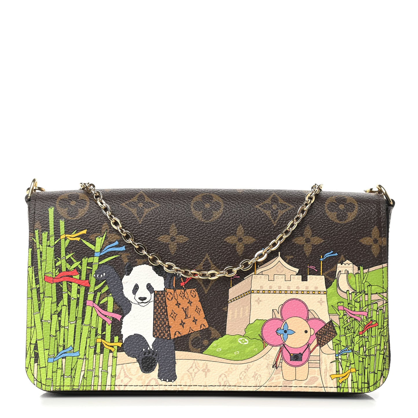 Monogram 2021 Christmas Animation China Wall Pochette Felicie Chain Wallet Myosotis Blue