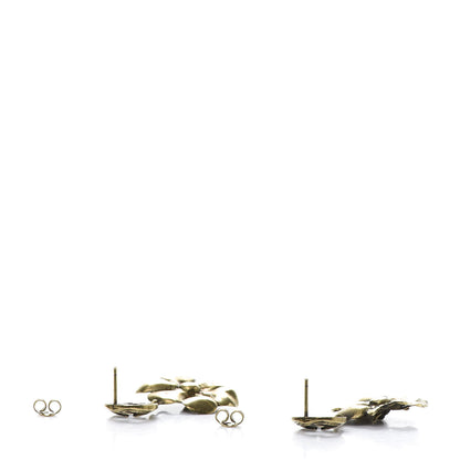 Gucci Metal Interlocking GG Floral Pendant Earrings Aged Gold 4 of 5