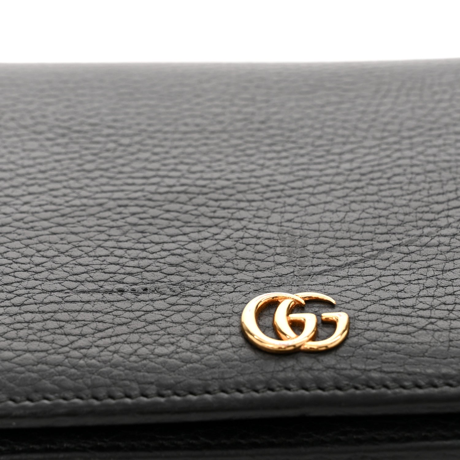 Gucci Calfskin Mini GG Marmont Chain Wallet Black 10 of 11