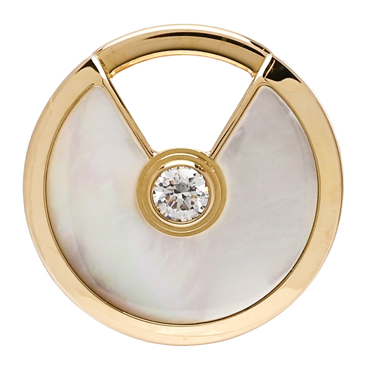 Cartier 18K Yellow Gold Diamond Mother of Pearl SM Amulette de Cartier Pendant 1 of 5