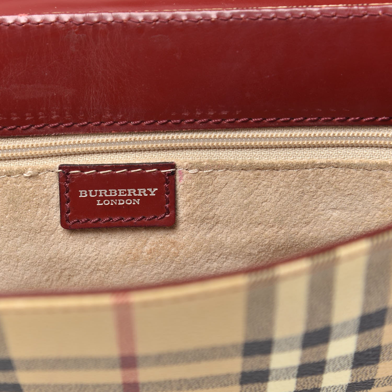 Burberry Haymarket Check Shoulder Bag Military Red 6 of 17