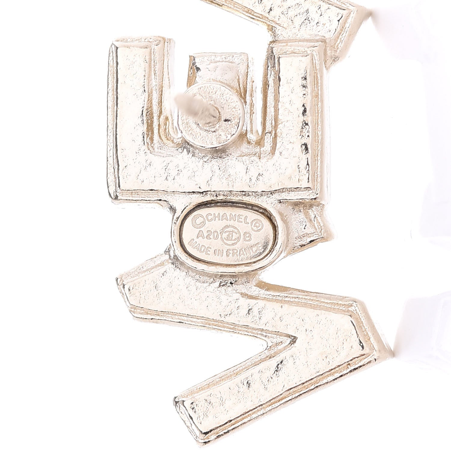 Chanel Crystal Pearl Signature Stud Earrings Gold 4 of 5