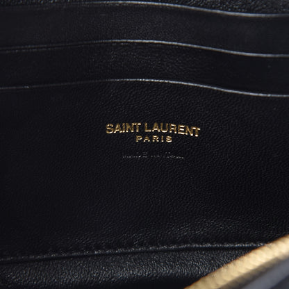 Saint Laurent Grain De Poudre Matelasse Monogram Mini Lou Camera Bag Black 6 of 11