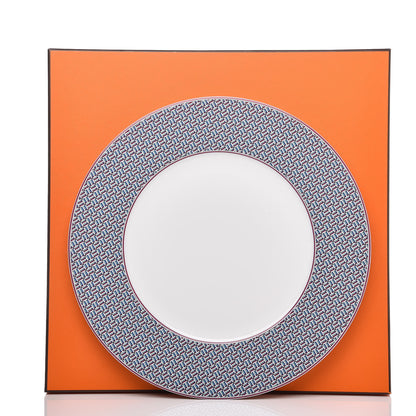 Hermes Porcelain Tie Dinner Plate Set of 2 4 of 5