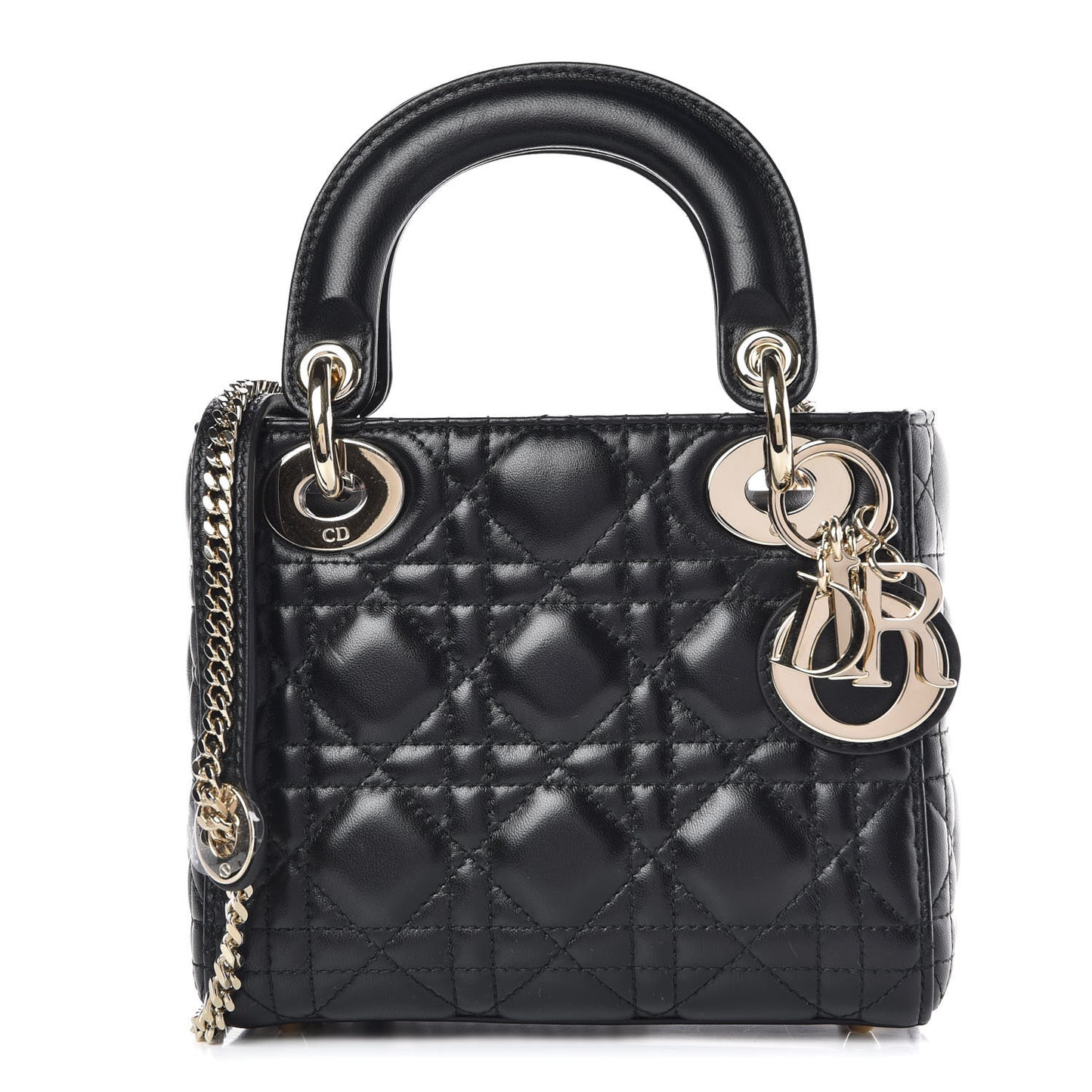 Lambskin Cannage Mini Lady Dior Black