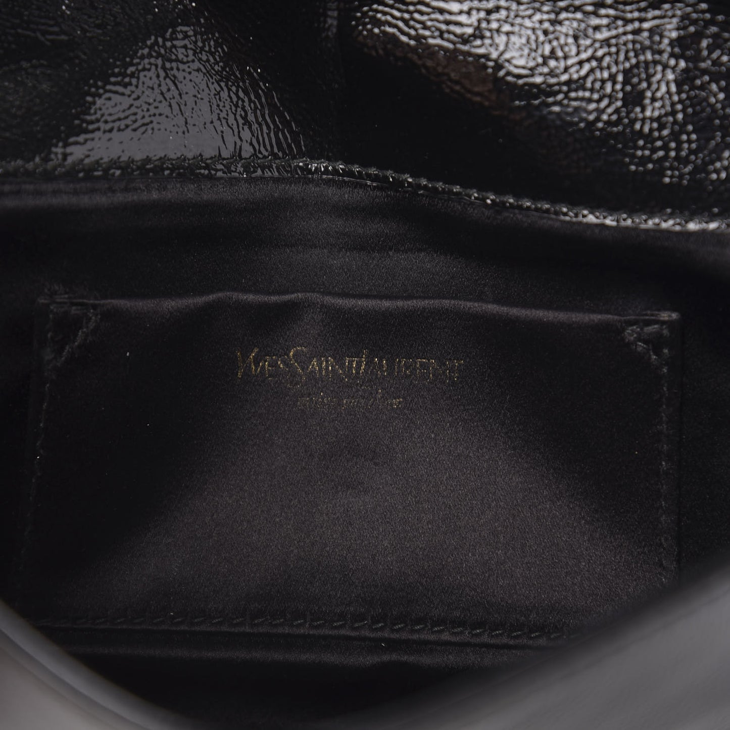 Textured Patent Monogram Small Belle De Jour Clutch Black