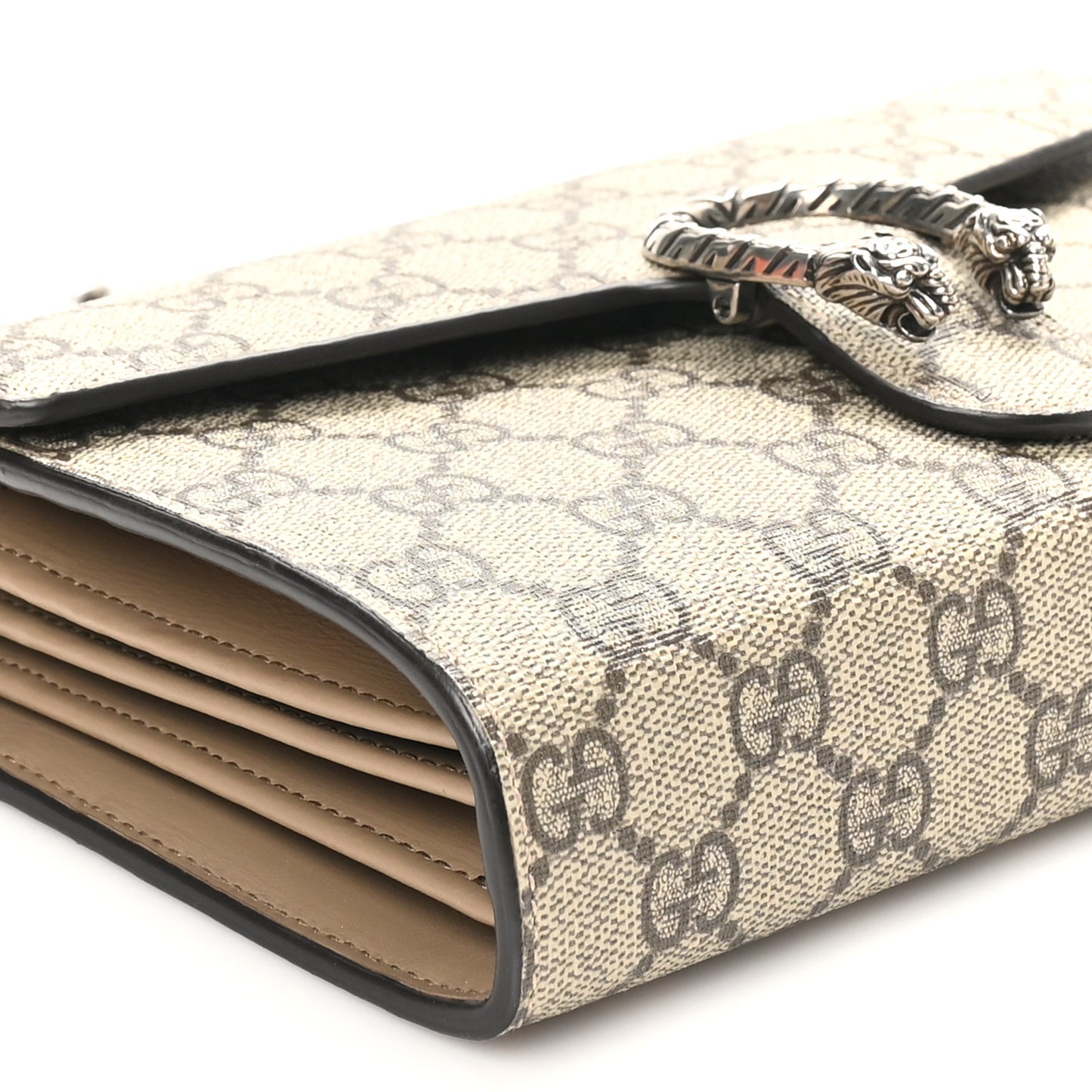 GG Supreme Monogram Mini Dionysus Chain Wallet Beige Taupe