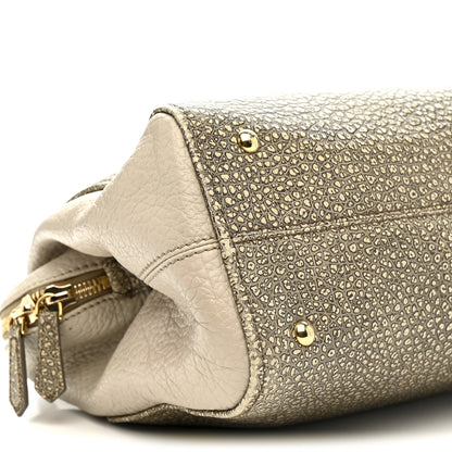 Fendi Pebbled Calfskin Small Chameleon Tote Beige Grey 11 of 16