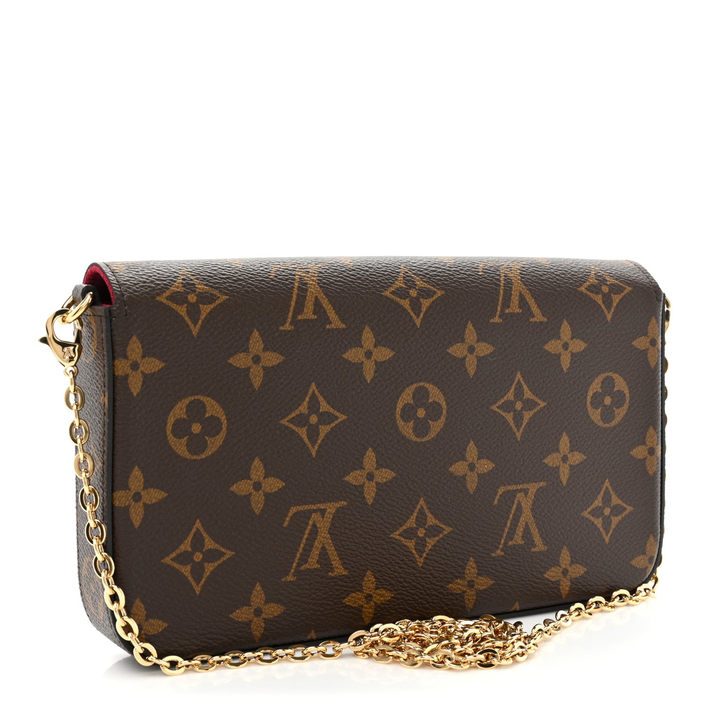 Monogram Pochette Felicie Chain Wallet Fuchsia