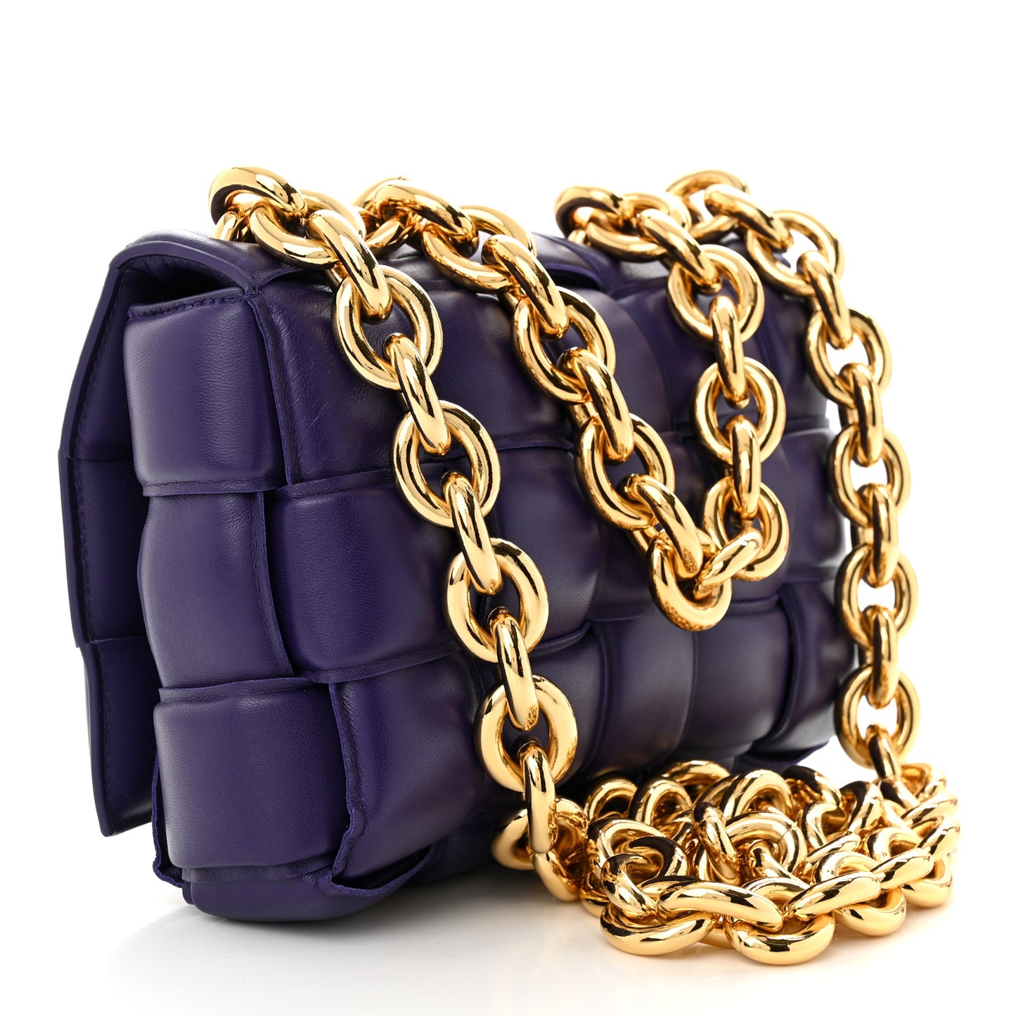 Lambskin Maxi Intreccio Padded Chain Cassette Crossbody Bag Unicorn