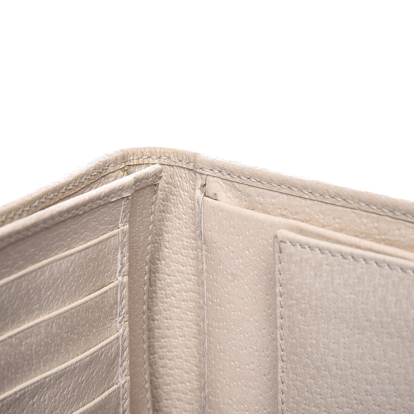 Monogram Calfskin Ladies Web Long Wallet Beige Ebony Off White