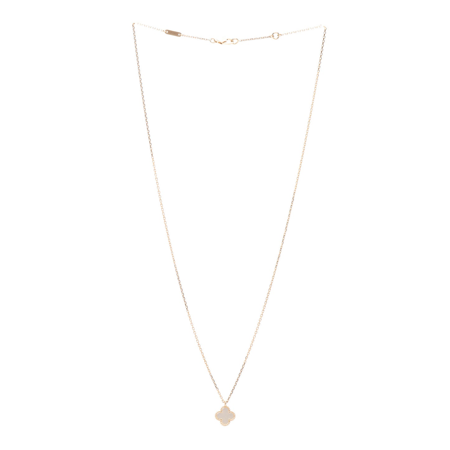 18K Yellow Gold Mother of Pearl Sweet Alhambra Pendant Necklace