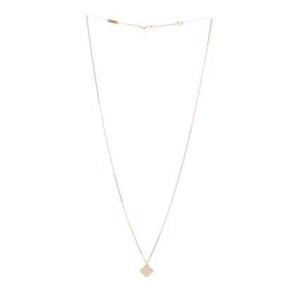Van Cleef & Arpels 18K Yellow Gold Mother of Pearl Sweet Alhambra Pendant Necklace 3 of 5
