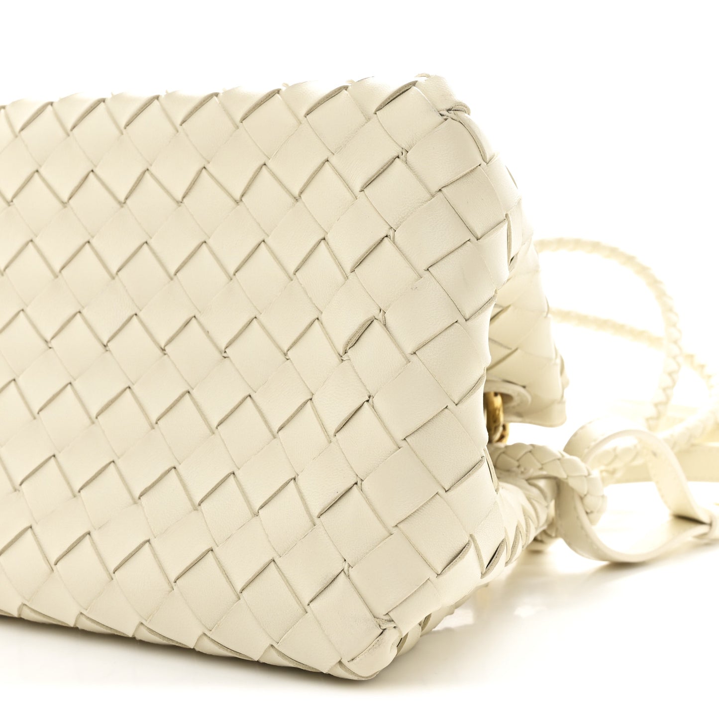 Nappa Intrecciato Small Parachute Shoulder Bag Sea Salt