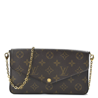 Louis Vuitton Monogram Pochette Felicie Chain Wallet Fuchsia 1 of 11