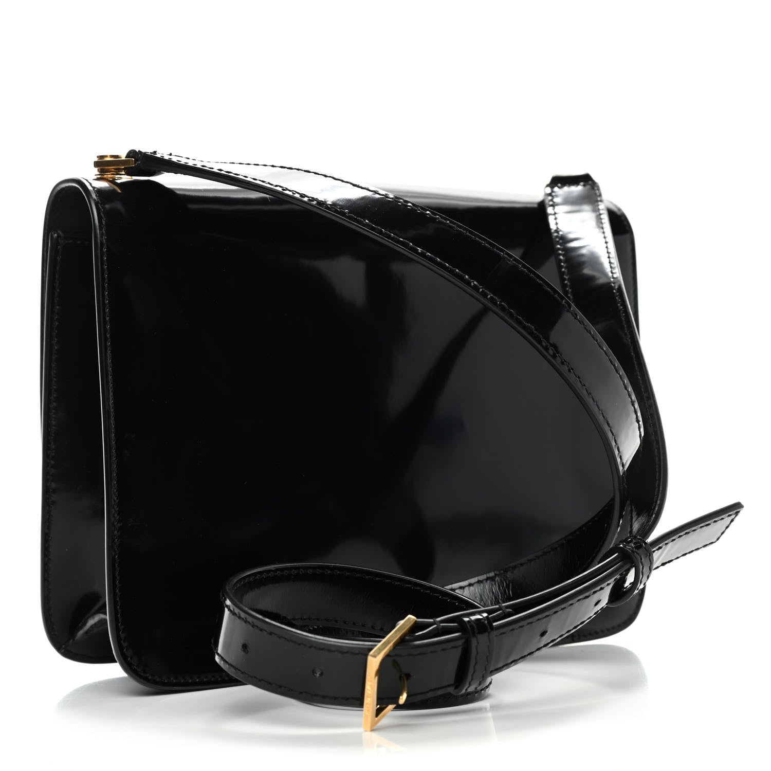 Saint Laurent Patent Calfskin Carre Satchel Black 2 of 4